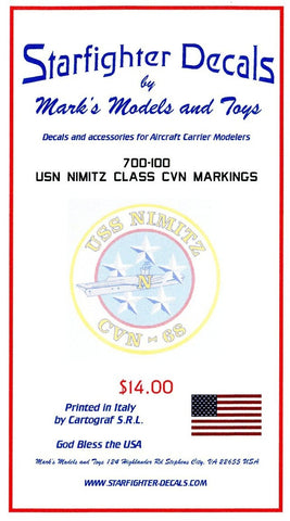 Starfighter Decals 1/700 USS Nimitz Class CVN68 for TSM