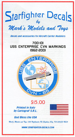 Starfighter Decals 1/700 USS Enterprise CVN65 Markings 1962-2001