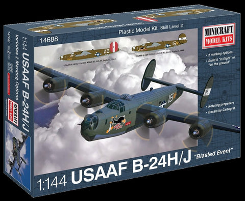 Minicraft Model Aircraft 1/144 B24H/J Blasted Event USAAF Bomber Kit