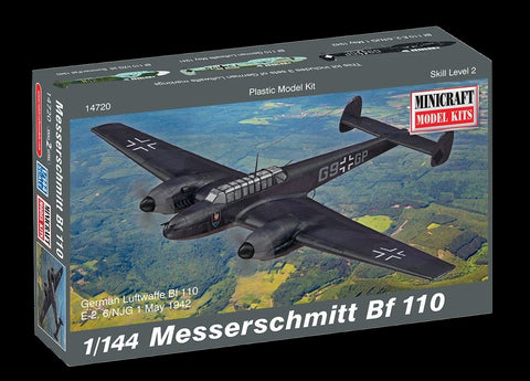 Minicraft Model Aircraft 1/144 Messerschmitt Bf110 Fighter Kit
