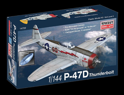 Minicraft Model Aircraft 1/144 P47D Thunderbolt USAAF Fighter Kit