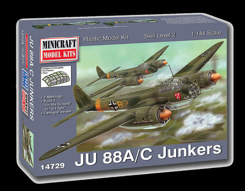 Minicraft Model Aircraft 1/144 Ju88A/C Junkers Aircraft Kit