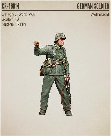 Corsar Rex 1/48 WWII German Soldier Wehrmacht Standing Pointing Finger & Holding Gun Resin Kit