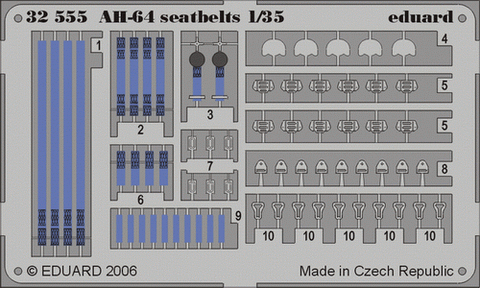 Eduard Details 1/35 Aircraft- Seatbelts AH64 for KGM (Painted)