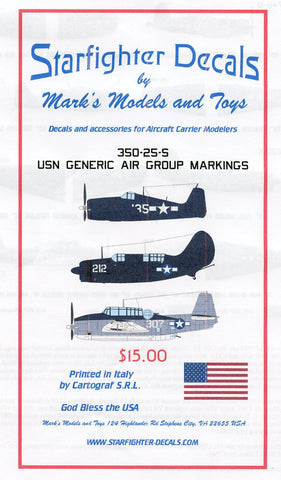 Starfighter Decals 1/350 USN Generic Air Group Markings 1944-45