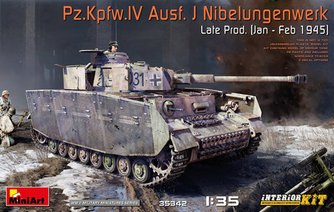 MiniArt Military 1/35 WWII PzKpfw IV Ausf J Nibelungenwerk Late Production Tank w/Full Interior (New Tool) Kit