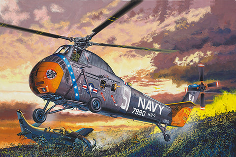 Trumpeter Aircraft 1/48 H34 US Navy Rescue Helicopter (Re-Issue Formerly Gallery Models) Kit