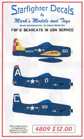 Starfighter Decals 1/48 F8F2 Bearcats USN Service