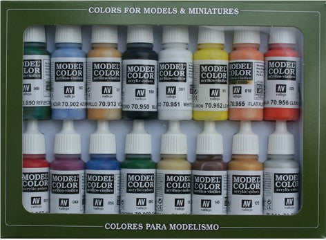 Vallejo Acrylic 17ml  Bottle Basic USA Model Color Paint Set (16 Colors)