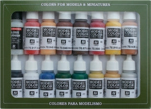 Vallejo Acrylic 17ml  Bottle American Revolution Model Color Paint Set (16 Colors)