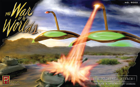 Pegasus Hobbies Sci-Fi & Space 1/144 War of the Worlds: War Machines vs Sherman Tanks Attack Diorama Kit