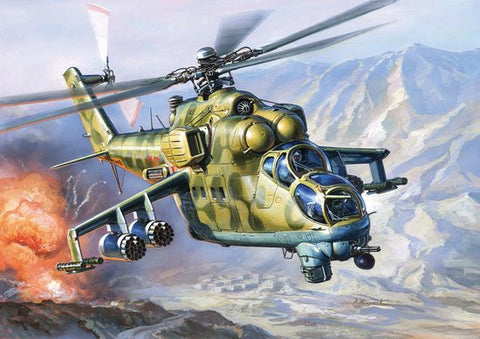 Zvezda Aircraft 1/72 Soviet Mil Mi24V/VP Hind E Attack Helicopter Kit