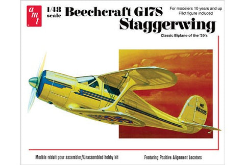 AMT Aircraft Models 1/48 Beechcraft G17S Staggerwing BiPlane Aircraft Kit