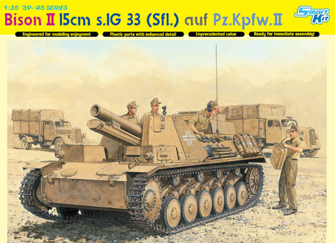 Dragon Military 1/35 Bison II Tank w/15cm sIG 33 (Sfl) on Pzkpfw II Chassis Smart Kit
