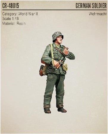 Corsar Rex 1/48 WWII German Soldier Wehrmacht Standing w/Equipment & Holding Pipe Resin Kit