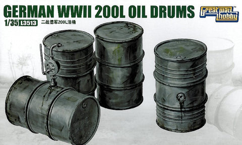 Lion Roar Military 1/35 WWII German 200L Oil Drums (4) Kit