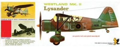 Lindberg Model Aircraft 1/48 Westland Mk II Lysander Aircraft Kit