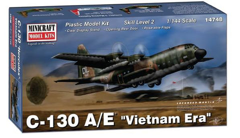 Minicraft Model Aircraft 1/144 C130E Hercules USAF Aircraft Vietnam Era Kit