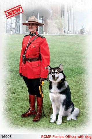 ICM Military 1/16 Royal Canadian Mounted Police Female Officer w/Dog (New Tool) Kit