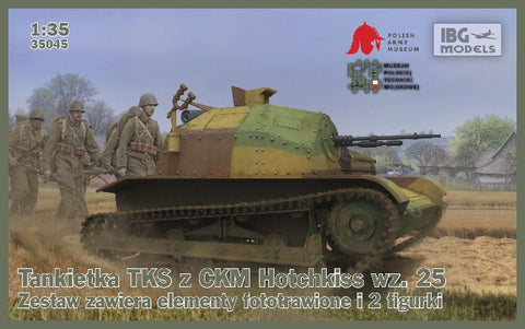 IBG Military Models 1/35 TKS z CKM Hotchkiss wz25 Polish Tank w/Machine Gun & 2 Crew Kit 