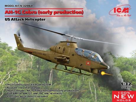 ICM Aircraft 1/32 US Army AH1G Cobra Early Production Attack Helicopter (New Tool) Kit