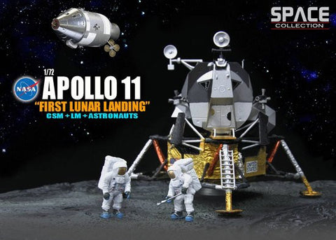 Dragon Space 1/72 NASA: Apollo 11 1st Lunar Landing CSM & Lunar Module w/2 Astronauts (Assembled)