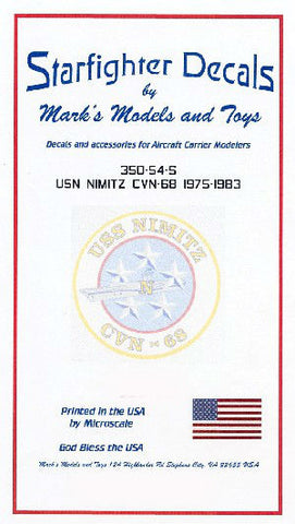 Starfighter Decals 1/350 USS Nimitz CVN68 1975-83 Deck Markings for TS