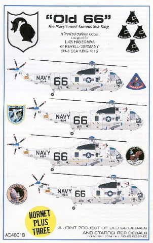 Starfighter Decals 1/48 SH3 USN Sea King Old 66 for RVL & HSG