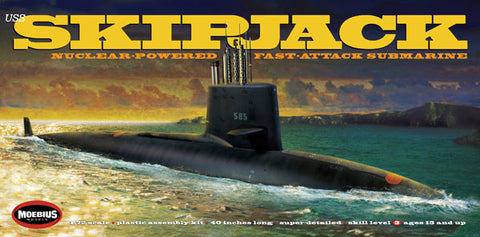 Moebius Model Ships 1/72 USS Skipjack Nuclear-Powered Fast-Attack Submarine Kit