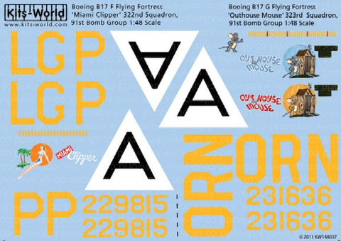 Warbird Decals 1/48 B17F/G Miami Clipper, Out-House Mouse