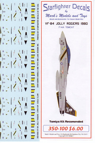 Starfighter Decals 1/350 F14A Tomcat VF84 Jolly Rogers 1980 for TSM