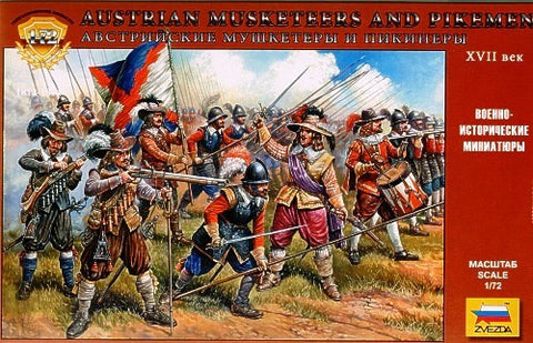 Zvezda Military 1/72 Austrian Musketeers & Pikemen XVII Century (45) Kit