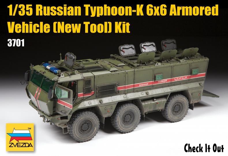 Zvezda Military 1/35 Russian Typhoon-K 6x6 Armored Vehicle (New Tool) Kit