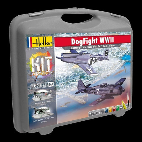 Heller Aircraft 1/72 Dogfight WWII: Mustang P51 & Focke Wulf Fw190 w/Paint & Glue Kit
