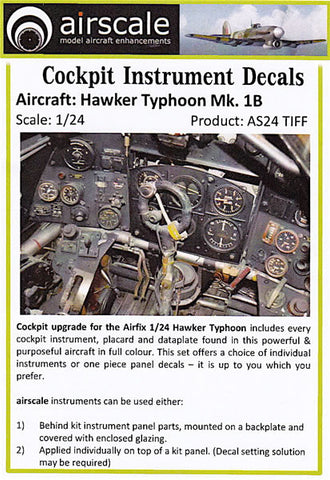 Airscale Details 1/24 Hawker Typhoon Mk 1B Instrument Panel (Decal)