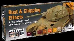 Vallejo Acrylic 17ml  Bottle Rust & Chipping Effects Model Air Paint Set (8 Colors)