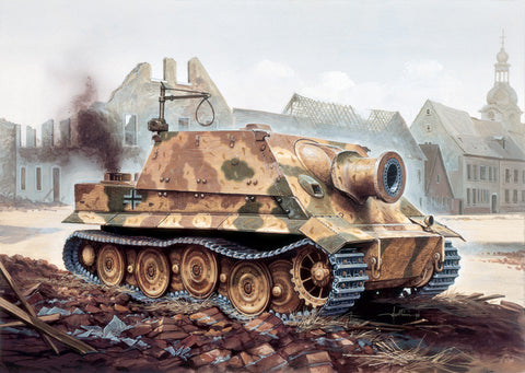 Italeri Military 1/35 Sturmmorser Tiger Tank w/38cm RW61 Gun Kit