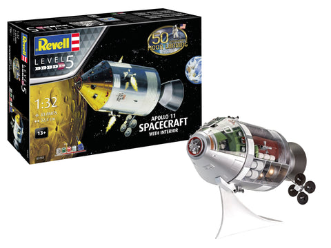 Revell Germany Space 1/32 Apollo 11 Spacecraft w/Interior 50th Anniversary w/Paint & Glue Kit