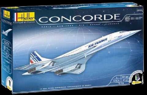 Heller Aircraft 1/72 Concorde Air France Commercial Airliner w/Paint & Glue Kit