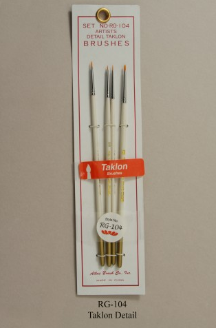 Atlas Brush Co. 4 Piece Taklon Spotter Detail Brush Set