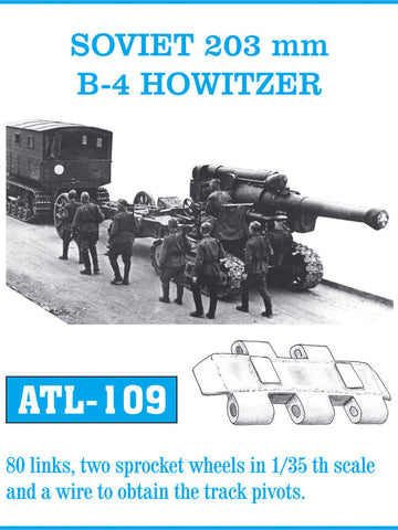 Friulmodel Military 1/35 Soviet 203mm B4 Howitzer Track Set (80 Links & 2 Sprocket Wheels) (D)