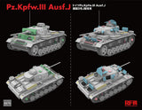 Rye Field 1/35 PzKpfw III Ausf J Tank w/Workable Track Links & Movable Figure Kit