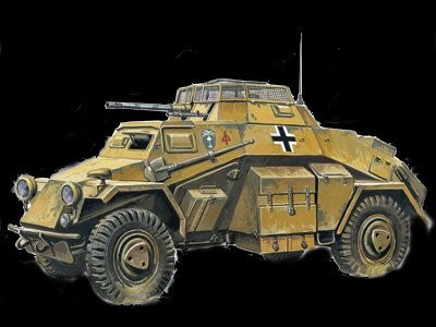 ICM Military 1/72 WWII SdKfz 222 Light Armored Vehicle Kit