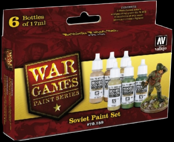 Vallejo Acrylic 17ml  Bottle Soviet Army WWII Wargames Paint Set (6 Colors)