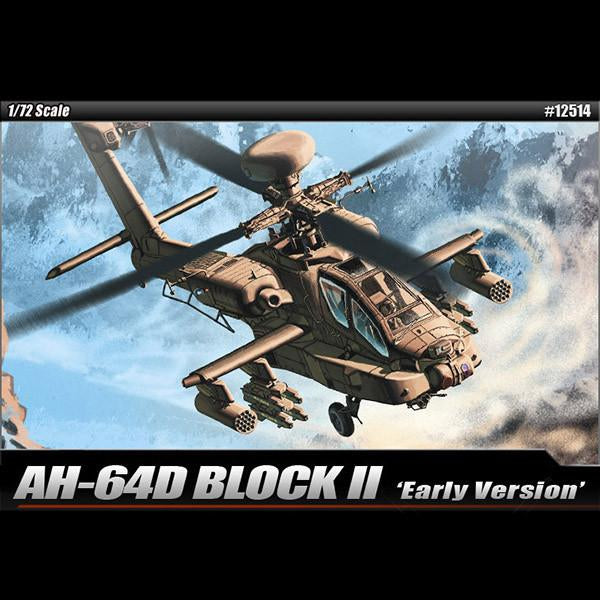 Academy Aircraft 1/72 AH64D Apache Block II early Version Helicopter Kit