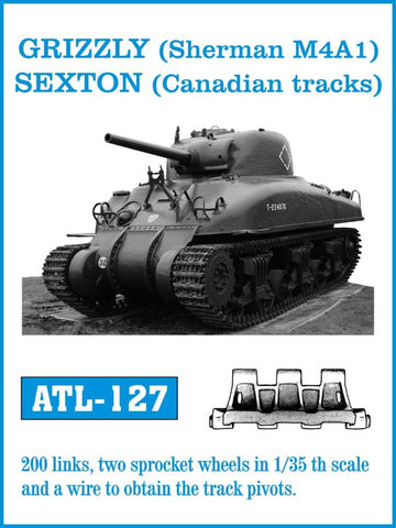 Friulmodel Military 1/35 Canadian Grizzly (Sherman M4A1) Sexton Track Set (200 Links & 2 Sprocket Wheels)