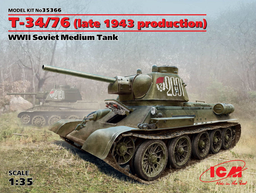 ICM Military 1/35 WWII Soviet T34/76 (Late 1943 Production) Medium Tank Kit