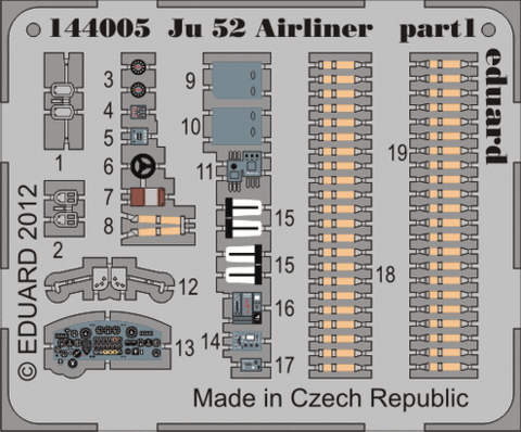 Eduard Details 1/144 Aircraft- Ju52 Airliner for EDU (Painted)