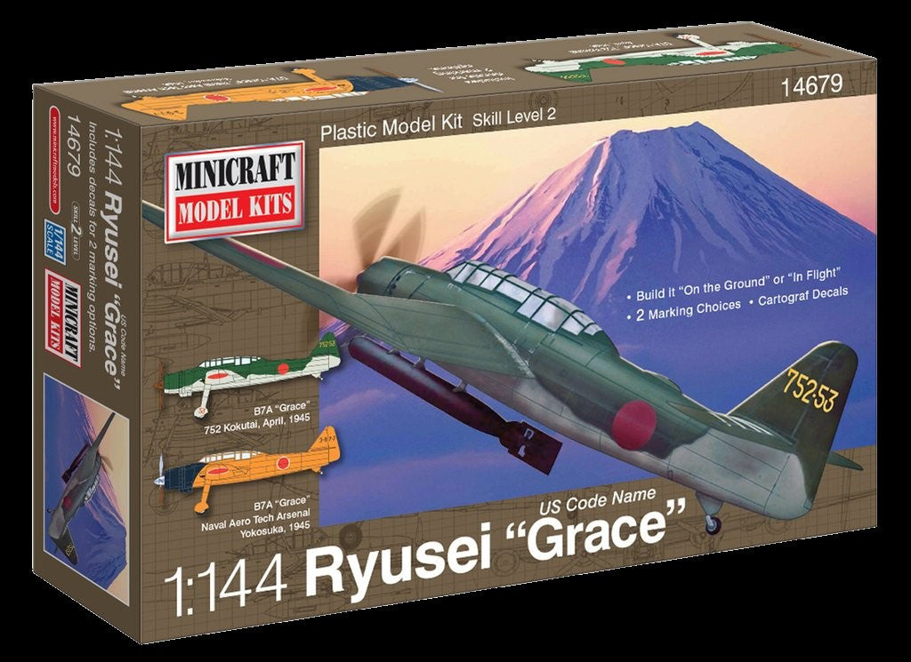 Minicraft Model Aircraft 1/144 B7A Ryusie Grace IJA Torpedo Bomber Kit