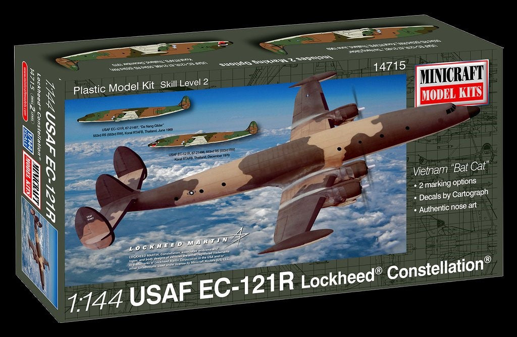 Minicraft Model Aircraft 1/144 EC121R Lockheed Constellation Vietnam Batcat USAF Aircraft Kit